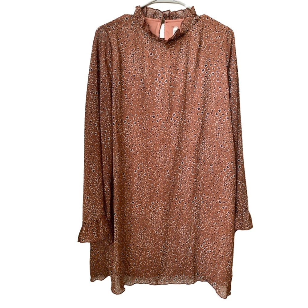 MTS Chiffon Rust with Black and Tan Floral Over Solid Rust Slip